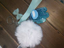 Load image into Gallery viewer, Blue Crewmate Among Us Pompom Keychain or Purse Charm