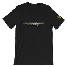 Load image into Gallery viewer, Starting Trouble Relaxed Fit Tee | Social Miscreant Tees Branded Shirt