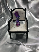 Load image into Gallery viewer, image is a tentacle with purple, pink, and white swirls. engraving is painted in black