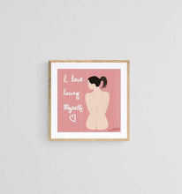 Load image into Gallery viewer, Self Love Art Print Quote, Feminist Modern Art - Art Print Nude Digital Print Giclée