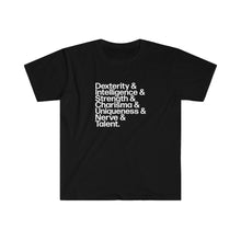 Load image into Gallery viewer, D&D Charisma Uniqueness Nerve & Talent Tee