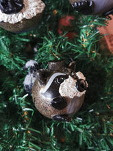 Load image into Gallery viewer, Racoon Handpainted Sculpted Christmas/Holiday Ornament