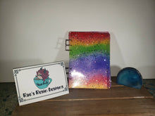 Load image into Gallery viewer, Hand Made Rainbow Glitter A5 Refillable Note Book