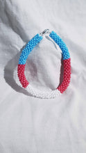 Load image into Gallery viewer, Handmade Bead Bracelet - Transgender Pride Flag