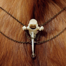 Load image into Gallery viewer, Eurasian Lynx Vertebrate and Titanium Quartz Necklace - *REAL BONE*