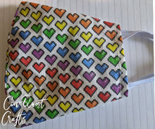 Load image into Gallery viewer, Pixel Heart LGBT Face Masks Child and Adult Size Available