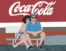Load image into Gallery viewer, Custom Colour Cartoon Digital Couples Portrait ( with option of printing on paper or canvas)