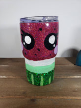 Load image into Gallery viewer, Hand Painted Kawaii Watermelon 14 oz Acrylic Tumbler