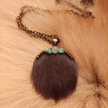 Load image into Gallery viewer, Rat Fur, Labradorite, and Turquoise Necklace - *REAL FUR*