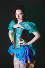 Load image into Gallery viewer, Scout Me Up Bustle Skirt in Teal, Blue and Orange