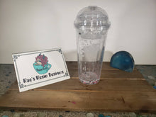 Load image into Gallery viewer, White and Pink Glow In The Dark Starry Snow Globe Shaker Tumbler