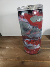 Load image into Gallery viewer, Camo Cloud Red and Grey 16oz Acrylic Flow Resin Tumbler