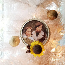 Load image into Gallery viewer, Handmade Glittered Harold and Maude Christmas Ornament, glitter art, fan art, gift