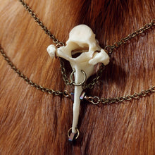 Load image into Gallery viewer, Eurasian Lynx Vertebrate and Titanium Quartz Necklace - *REAL BONE*
