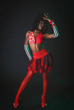 Load image into Gallery viewer, Perky Pixie Skirt in Red & Black