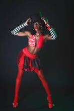 Load image into Gallery viewer, Perky Pixie Skirt in Red & Black