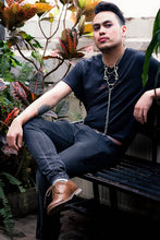 Load image into Gallery viewer, upcycled one of a kind tee w detachable chain and choker— lg