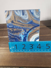 Load image into Gallery viewer, Blue White and Gold Acrylic Flow Ceramic Tile Coasters
