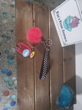 Load image into Gallery viewer, Resin Red Halo Among Us Crew Mate Pom Pom Keychain or Bag Charm