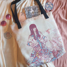 Load image into Gallery viewer, BEES & WILDFLOWERS TOTE BAG (DOUBLE-SIDED)