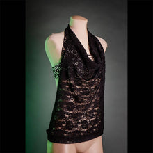 Load image into Gallery viewer, Layered in Lace Halter in Black