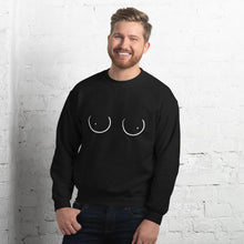 Load image into Gallery viewer, Boobs Line Art Sweater, Funny Boobies, Boobs Crewneck Unisex Sweater, Pride Sweater LGBT+ Clothes, Unisex Heavy Blend Crewneck Sweatshir
