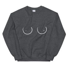 Load image into Gallery viewer, Boobs Line Art Sweater, Funny Boobies, Boobs Crewneck Unisex Sweater, Pride Sweater LGBT+ Clothes, Unisex Heavy Blend Crewneck Sweatshir