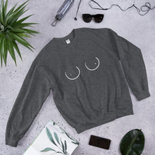 Load image into Gallery viewer, Boobs Line Art Sweater, Funny Boobies, Boobs Crewneck Unisex Sweater, Pride Sweater LGBT+ Clothes, Unisex Heavy Blend Crewneck Sweatshir