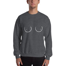 Load image into Gallery viewer, Boobs Line Art Sweater, Funny Boobies, Boobs Crewneck Unisex Sweater, Pride Sweater LGBT+ Clothes, Unisex Heavy Blend Crewneck Sweatshir