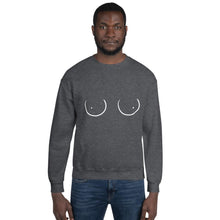 Load image into Gallery viewer, Boobs Line Art Sweater, Funny Boobies, Boobs Crewneck Unisex Sweater, Pride Sweater LGBT+ Clothes, Unisex Heavy Blend Crewneck Sweatshir