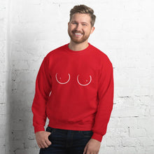 Load image into Gallery viewer, Boobs Line Art Sweater, Funny Boobies, Boobs Crewneck Unisex Sweater, Pride Sweater LGBT+ Clothes, Unisex Heavy Blend Crewneck Sweatshir