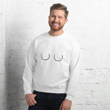 Load image into Gallery viewer, Boobs Line Art Sweater, Funny Boobies, Boobs Crewneck Unisex Sweater, Pride Sweater LGBT+ Clothes, Unisex Heavy Blend Crewneck Sweatshir