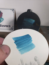 Load image into Gallery viewer, Tropical Teal Hand made color shift shimmering water color paints 3ml full pan