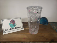 Load image into Gallery viewer, White and Pink Glow In The Dark Starry Snow Globe Shaker Tumbler