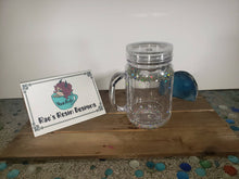 Load image into Gallery viewer, Silver and Pink 20 oz Mason jar Snow Globe Shaker Tumbler