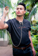 Load image into Gallery viewer, upcycled one of a kind tee w detachable chain and choker— lg