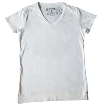 Load image into Gallery viewer, Basic white v-neck T-Run Little Monkey