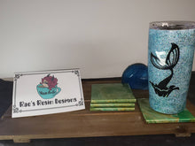 Load image into Gallery viewer, Green and Gold Acrylic Flow Tile Coaster
