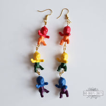 Load image into Gallery viewer, Pride Rainbow Flag Gayby Drop Earrings