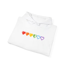 Load image into Gallery viewer, Pixelated Pride Hearts Hoodie
