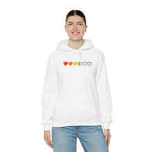 Load image into Gallery viewer, Pixelated Pride Hearts Hoodie
