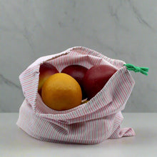 Load image into Gallery viewer, upcycled produce bag full of fruit
