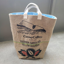 Load image into Gallery viewer, Upcycled Coffee Sack Laundry Hamper / Large Tote
