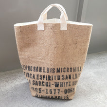 Load image into Gallery viewer, Upcycled Coffee Sack Laundry Hamper / Large Tote

