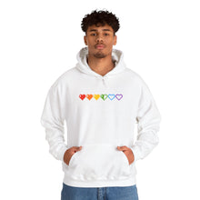 Load image into Gallery viewer, Pixelated Pride Hearts Hoodie
