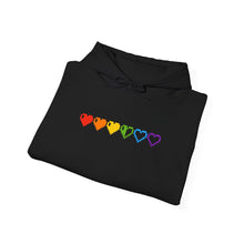 Load image into Gallery viewer, Pixelated Pride Hearts Hoodie
