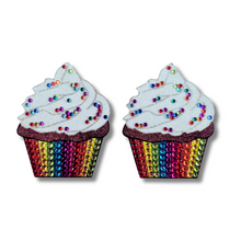 Load image into Gallery viewer, BIRTHDAY BABE Cupcake Glitter &amp; Gem Nipple Pasty, Nipple Cover (2pcs) for Lingerie Festivals Carnival Burlesque Rave Birthday
