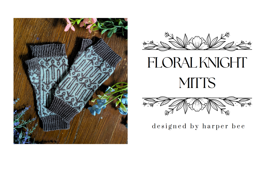 Floral Knights Mitts x Fergus Yarn Knitting Kit