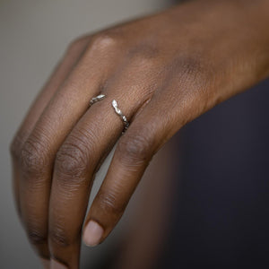 Diamond Chevron Ring in White Gold - Malleable Jewellers