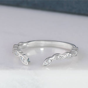 Diamond Chevron Ring in White Gold - Malleable Jewellers